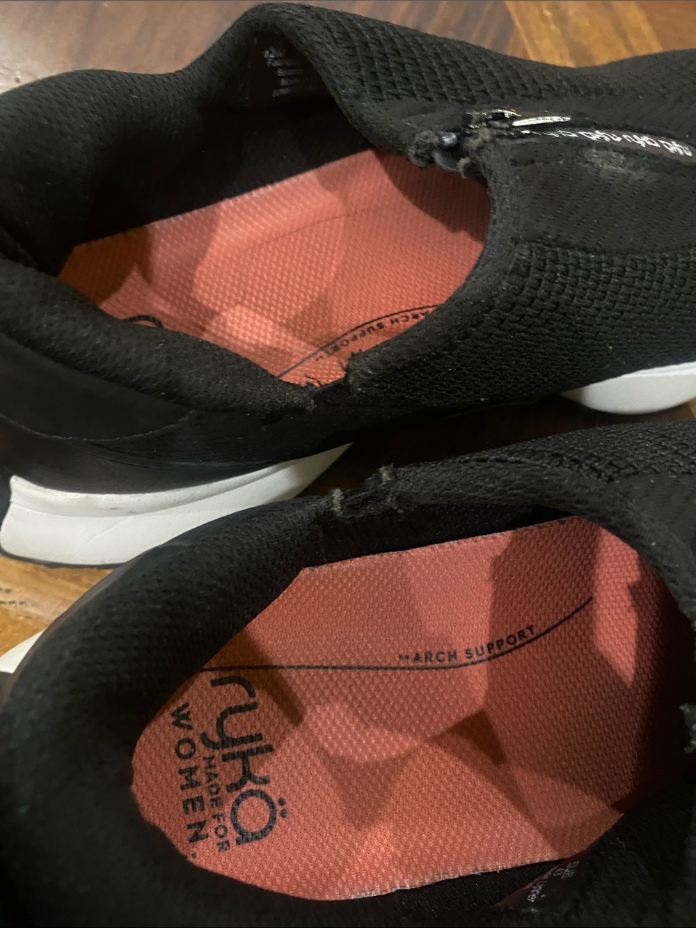 RYKA Black Knit Slip-On Sneakers with White Sole - Picture 4 of 6
